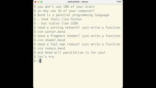 Bend Programming Language - VIM Live Demo
