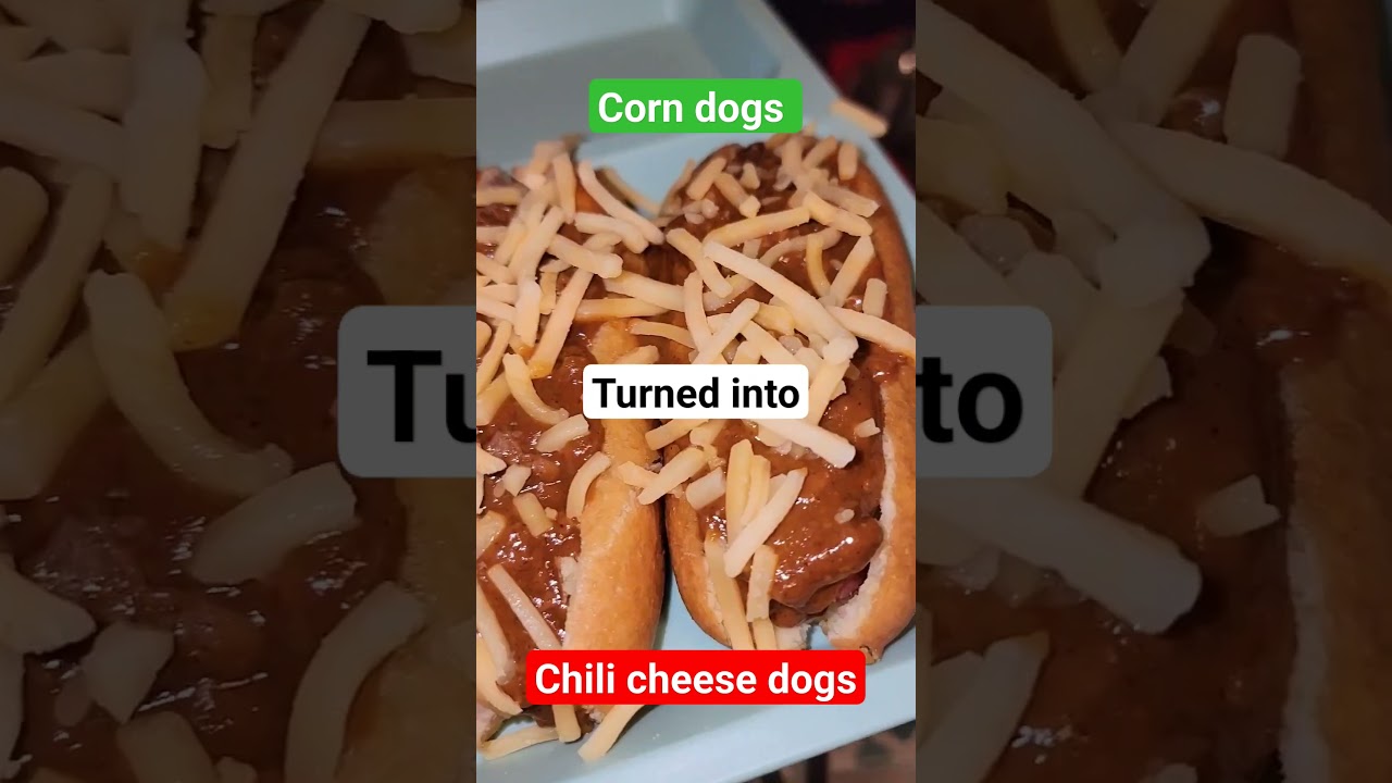 corn dogs turned chili cheese dogs 