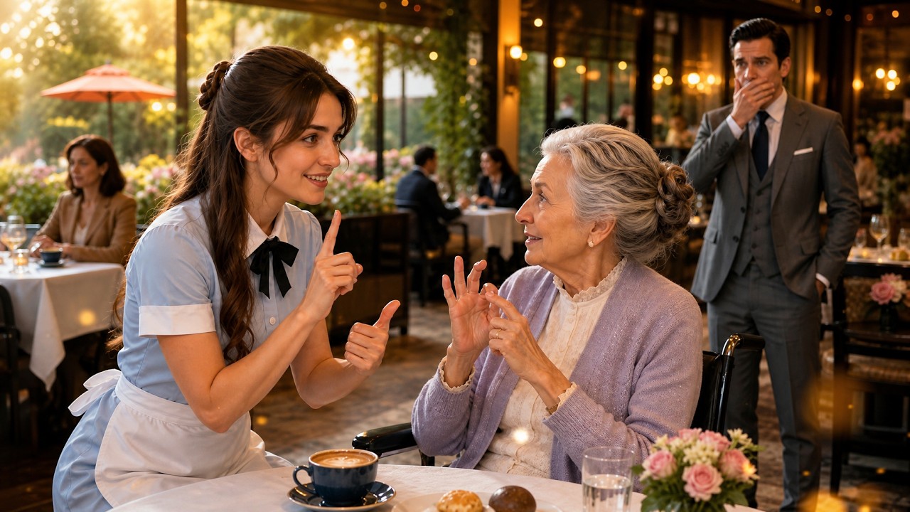 De lepel viel en de hele restauratie verstijfde. Ik stond naast een oudere vrouw die geen woord van de commotie hoorde. De gasten wachtten op mijn zoveelste fout, maar ik hief mijn trillende...