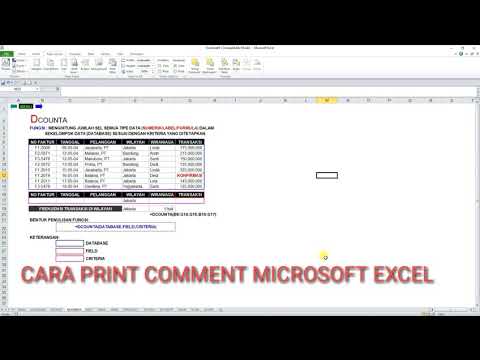 CARA PRINT COMMENT PADA MICROSOFT EXCEL 