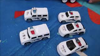 BiBo TV:Police car toy go on dinosaur mat bibotv| tiny town english cartoon tiny trucks construction