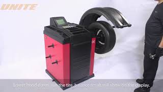 UNITE U-573 Self-Calibrating Computer Wheel Balancer Operation