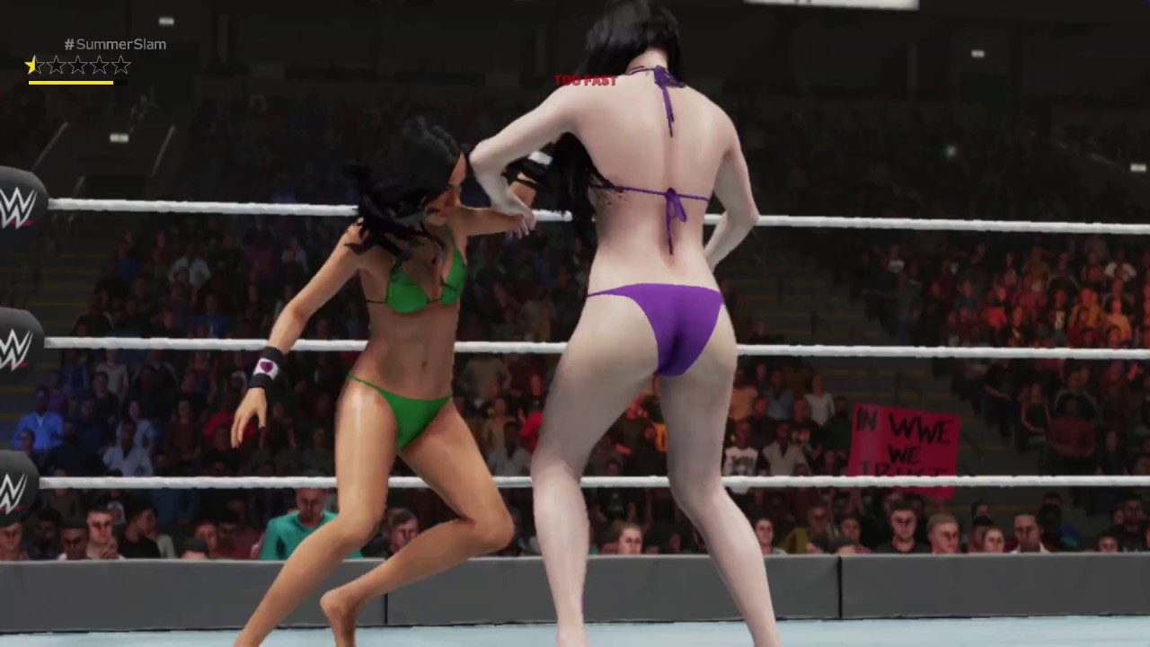 WWE 2K19 Aj Lee VS Paige Bikini Barefoot Rematch Win With Paige Turner Pin  - YouTube
