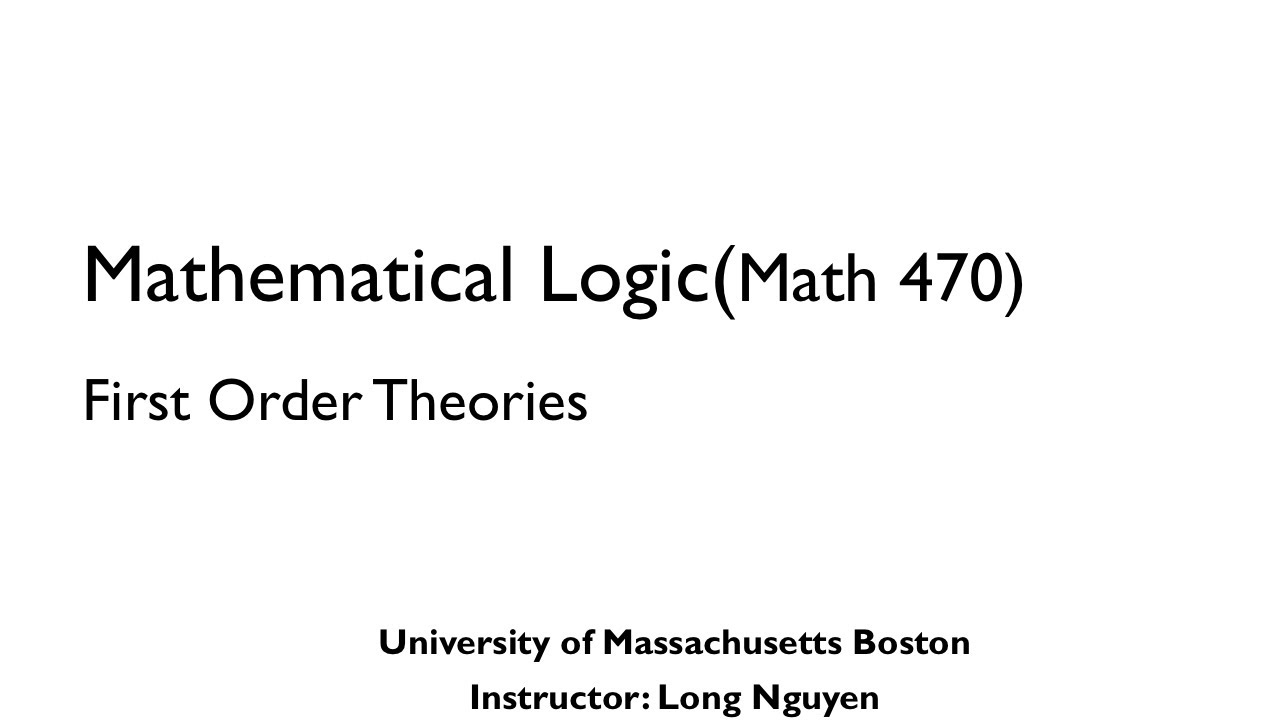 Mathematical Logic. Lecture 9: First Order Theories