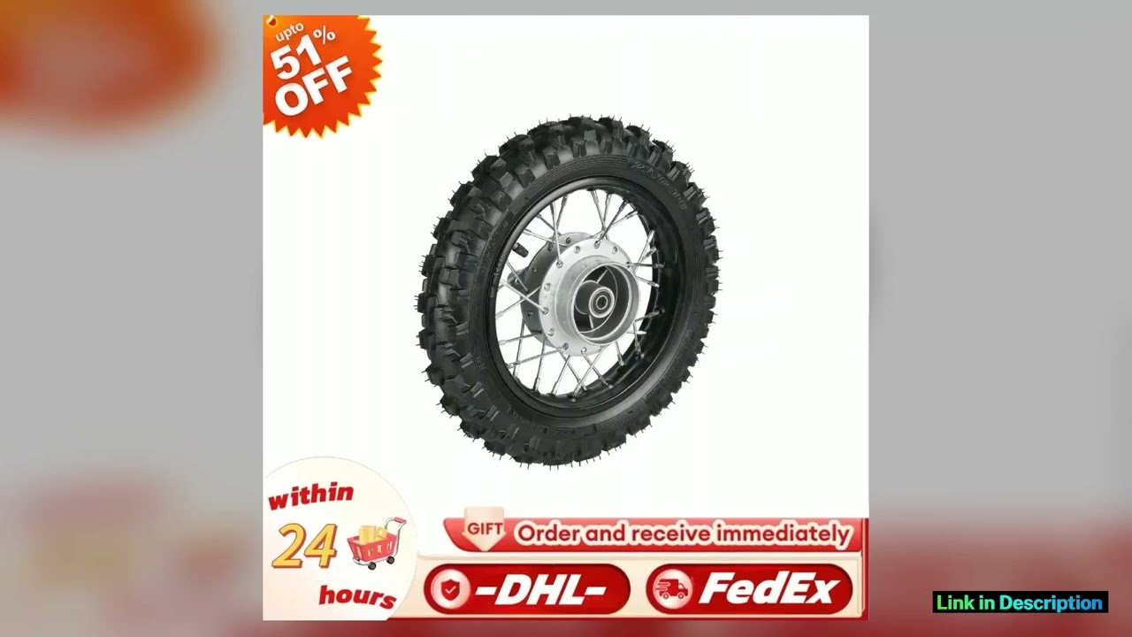 Rear Wheel Rim Tire 2510 Inch for 50110CC Dirt Pit Bike PW50 TTR50 Bearing Assembly Latest Release