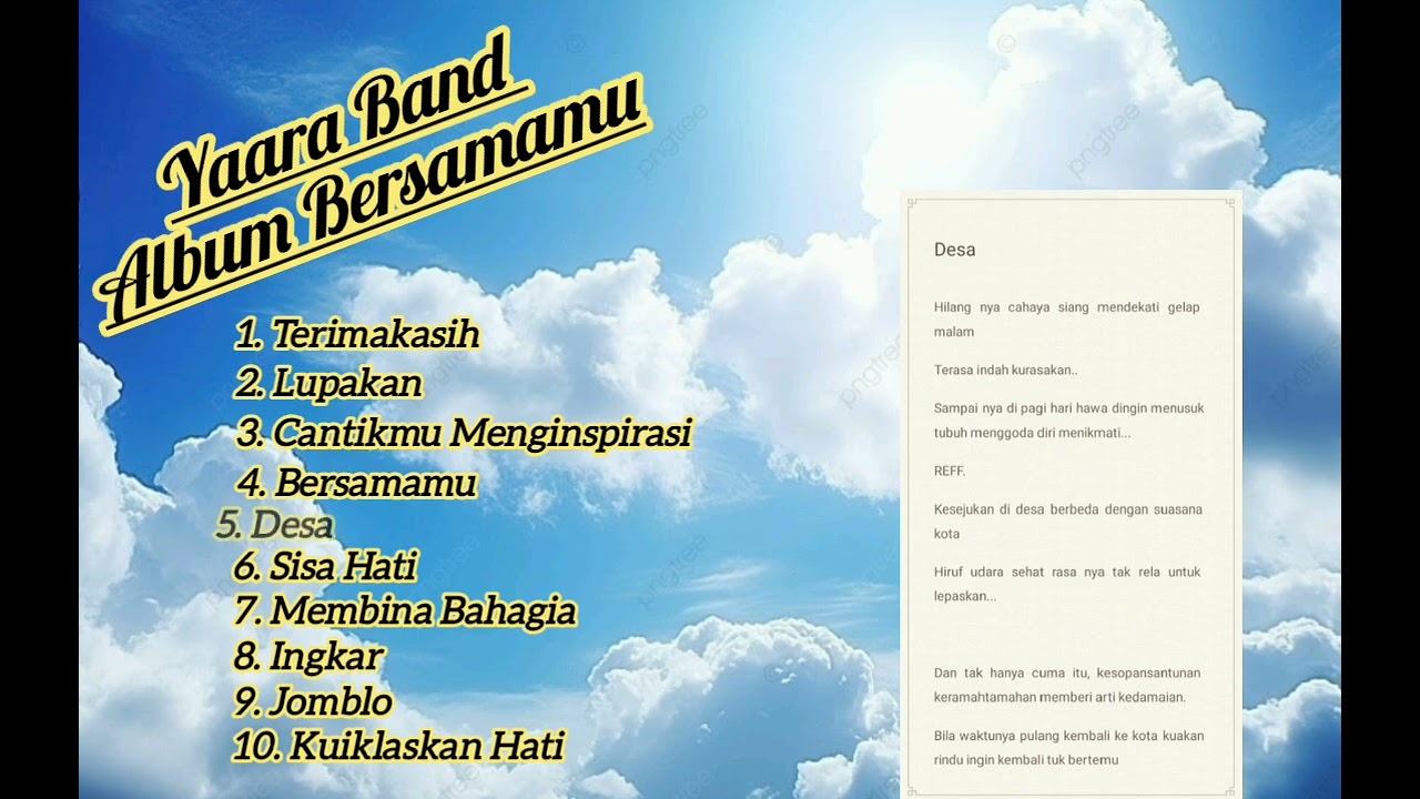 Kita Hadirkan Langsung, lagu ke 5 di album BERSAMAMU. sesuai permintaan ParaYaara. Cusssss