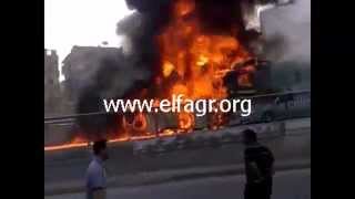 اشتعال النيران في 11 سيارة في حادث مصر القديمة