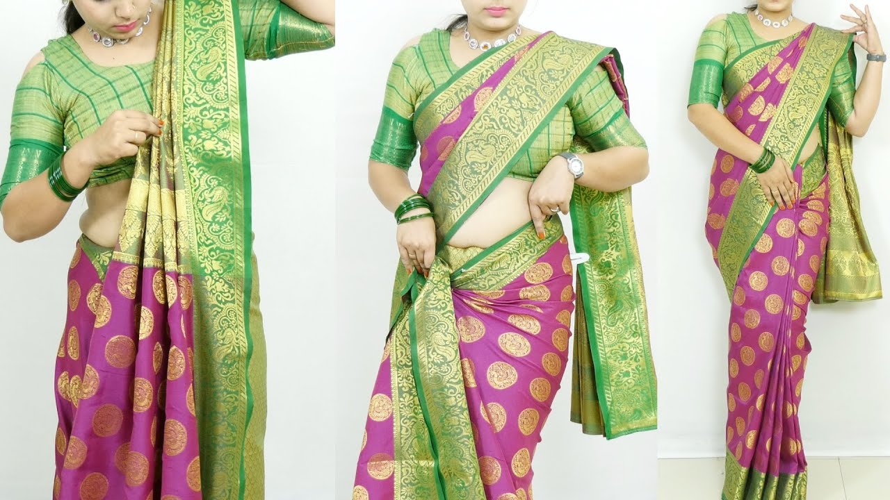 Quick & Easy to Wear Banarasi Silk Saree | Perfect Pleats Silk Saree Draping Tutorial | Silk Saree