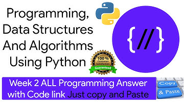 NPTEL: Programming ,Data Structures and Algorithm Using Python week 2 programming Ans with code link