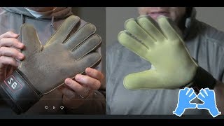 I took thees filthy gloves off of a goalkeeper directly after
practice, brought them home, washed, rinsed, dried and then
conditioned the grip with keeper ba...