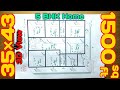 35*43 HOME PLAN | 5 bedrooms beautiful home design in city | 1500 square feet ghar ka naksha