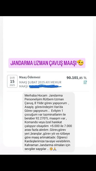 jandarma uzman çavuş maaşı