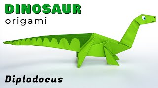 Easy Origami Dinosaur. Diplodocus | How to make paper dinosaur from A4