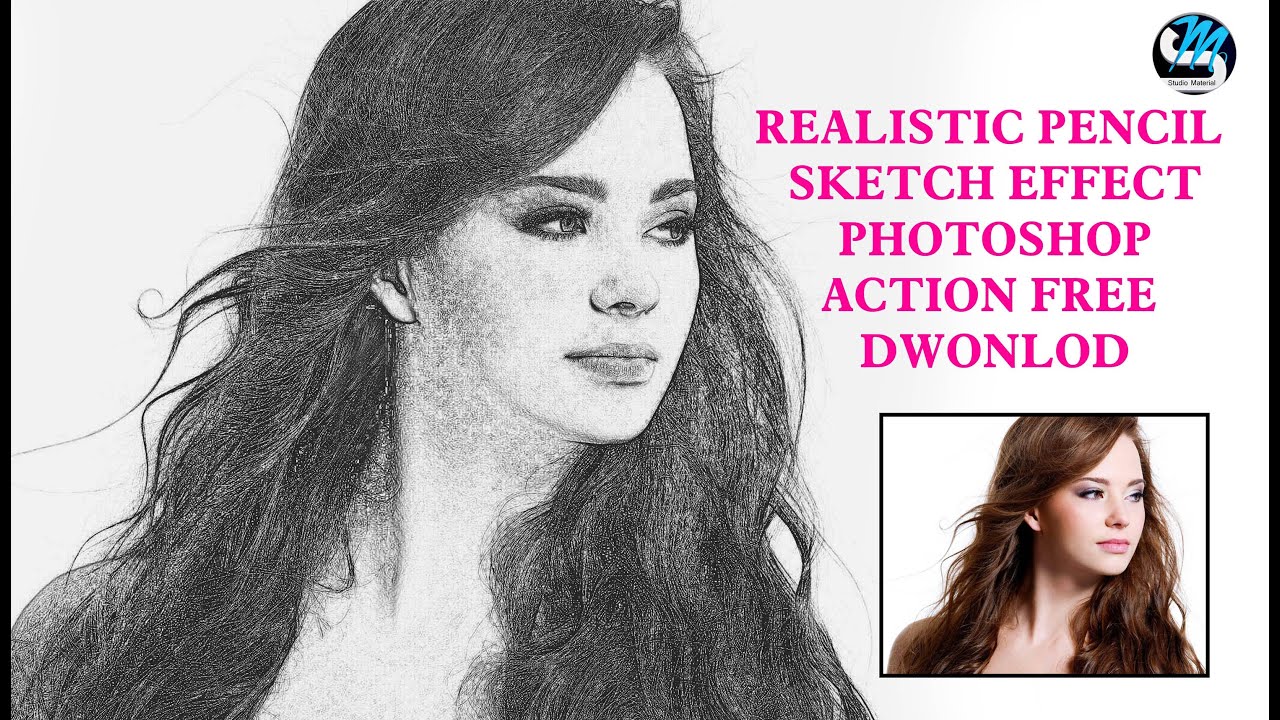 Pencil Sketch Effect Photoshop Action FREE DWONLOD STUDIO MATERIAL