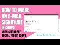 How to make an Email Signature in Canva with clickable Social Media Icons