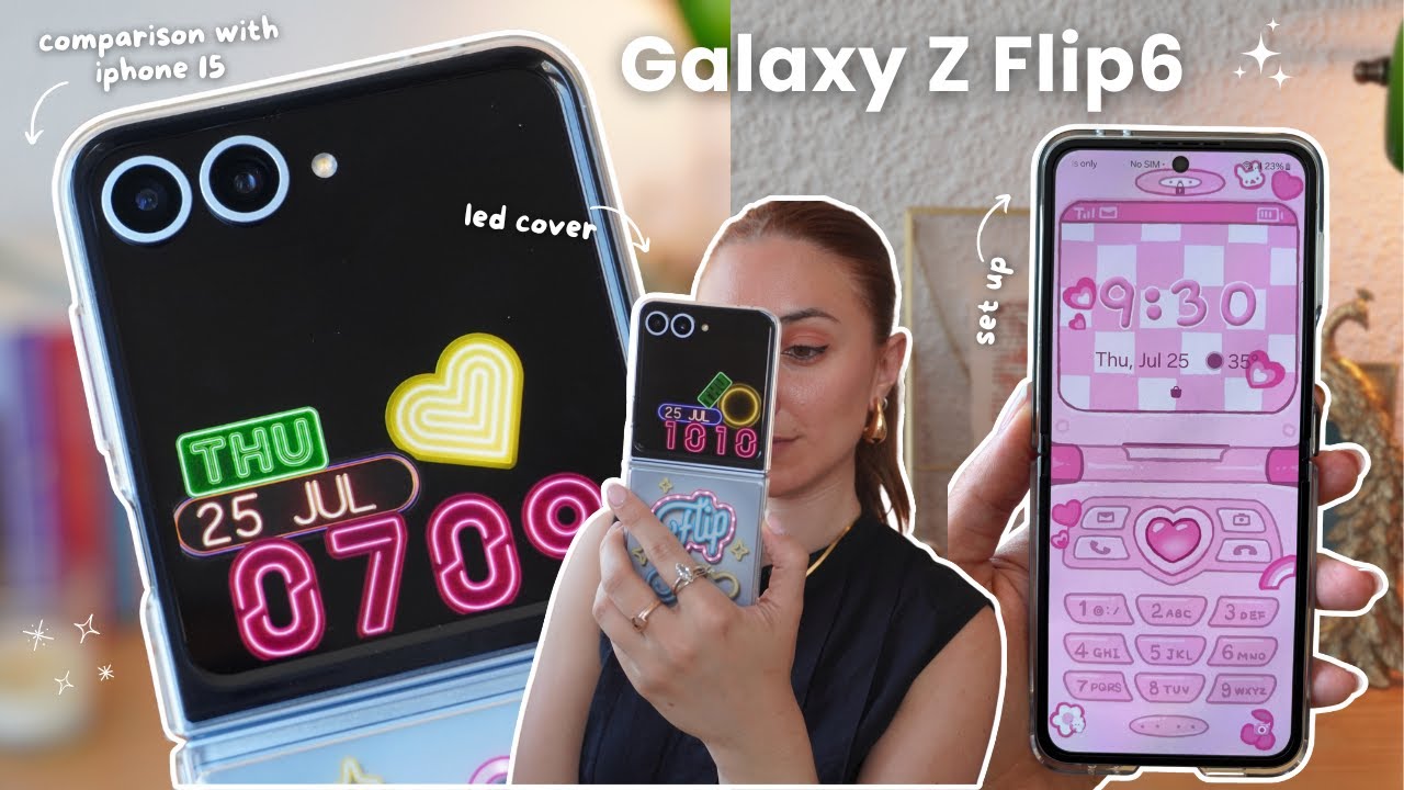 Samsung Galaxy Z Flip6 💙 aesthetic unboxing, accessories, Galaxy
