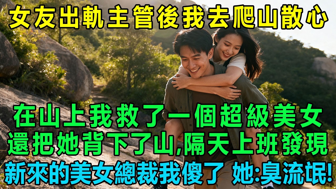 女友出軌主管後我去爬山散心，在山上我救了一個超級美女還把她背下了山，隔天上班發現新來的美女總裁我傻了：臭流氓！