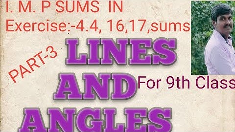 LINES AND ANGELS In 9th Class Exercise 4.4 -16, 17,Sums