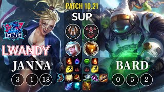 LNG lwandy Janna vs Bard Sup - KR Patch 10.21