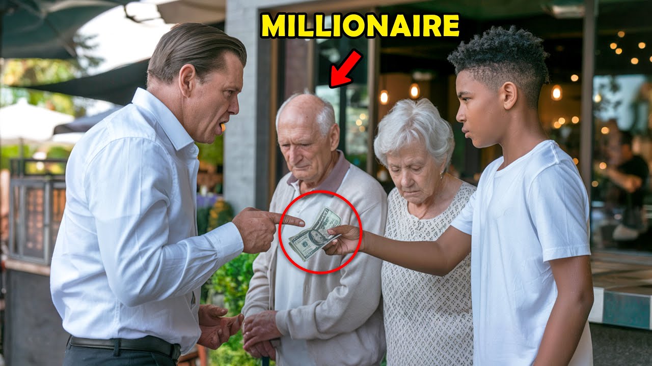 Outline Video Poor Black Boy Pays for Elderly Couple’s Meal, Next Day a Millionaire Shows Up at His Door