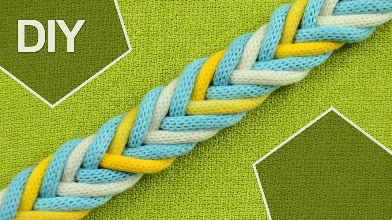 DIY: Easy 8-Strand Flat Arrow Braid in 3 colors 