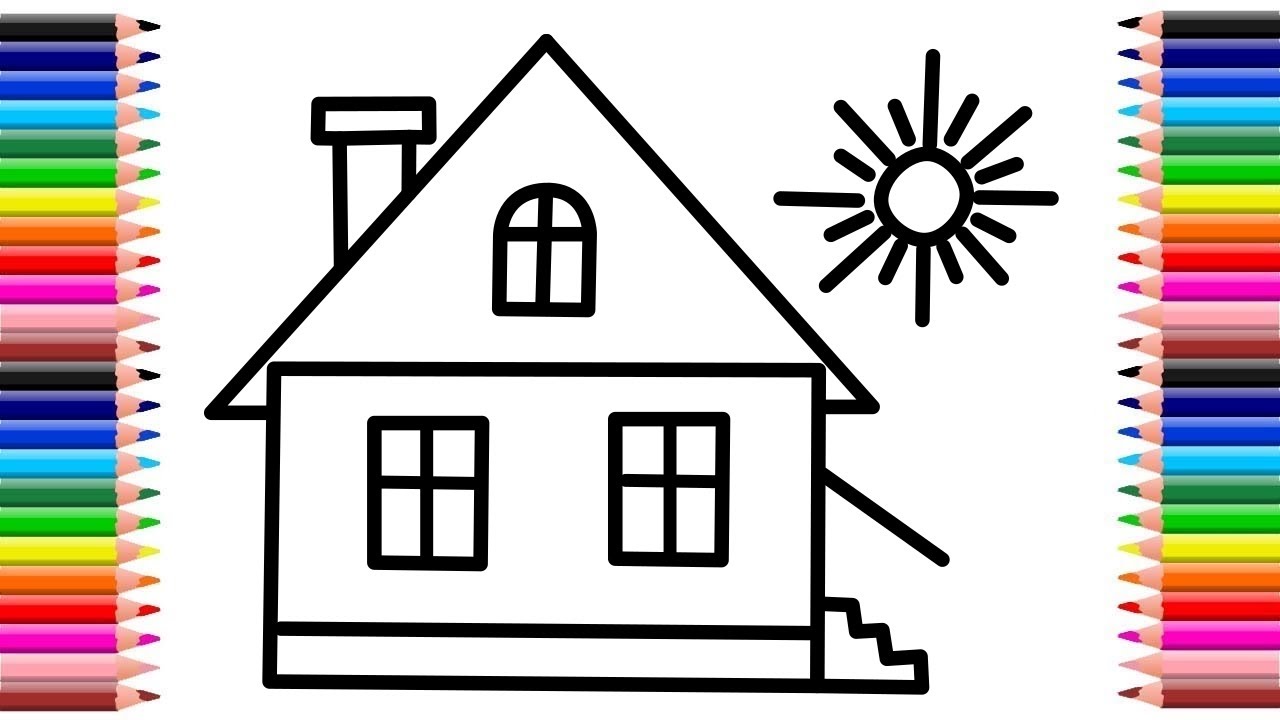 kids drawing House drawing for kids Learning Videos for kids