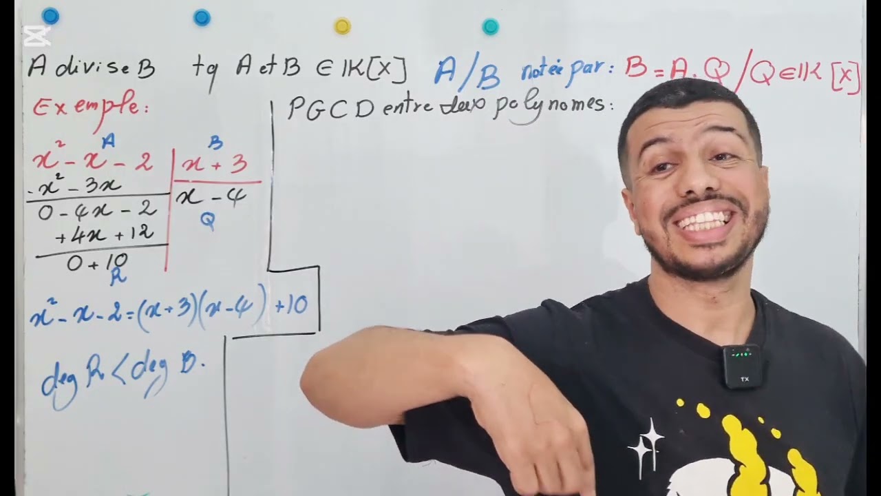 Algebre 1️⃣  PGCD  entre deux polynomes 🧠( algorithme d'euclide) 🧠