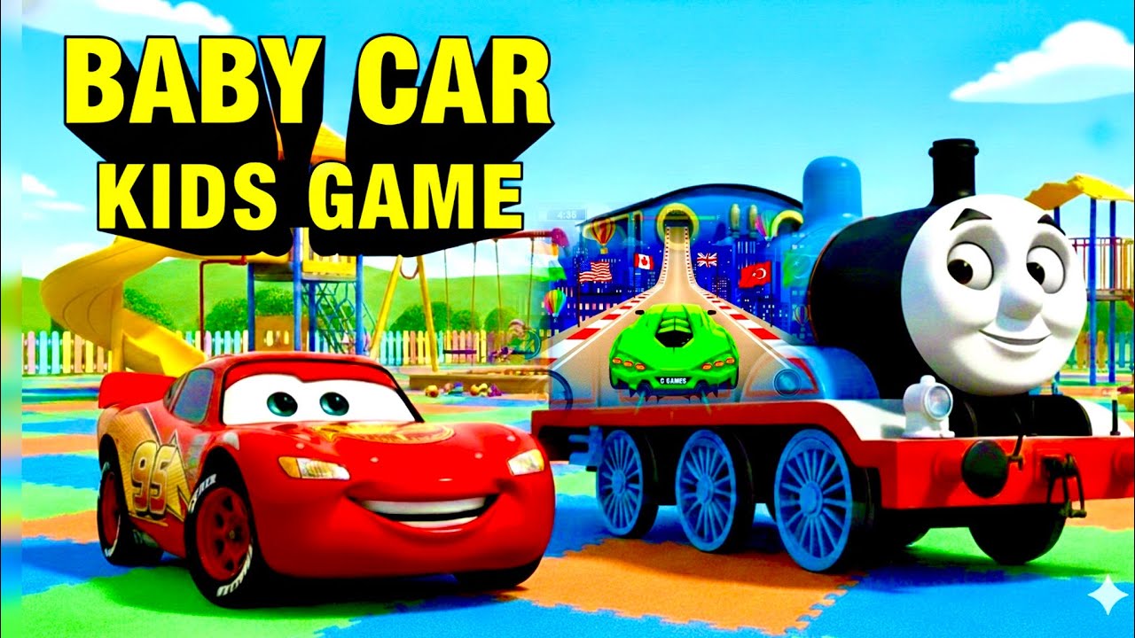 🚗 Baby Car & Cute Train Fun Game for Kids 🎮🏁 Baby Car Racing Game, Kids Entertainment viralvideo 