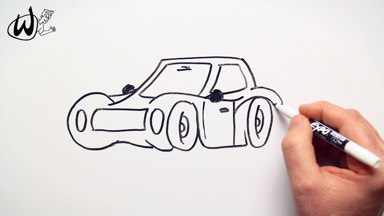 How to Draw a Cool Car - Drawing Doodle Words to Cartoon - YouTube