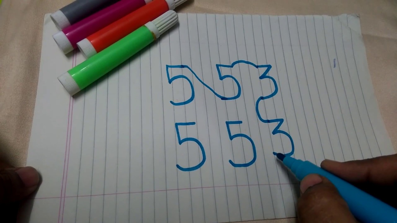 How To Draw Dog From 553 Number Step By Step Youtube