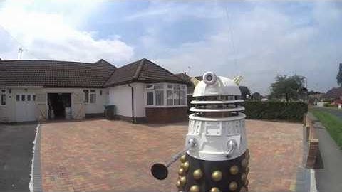 Dalek conducts a perimeter patrol while ordering humans to `self-isolate`
