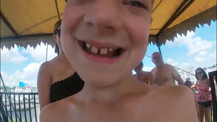 Tillman riding the water slide at Yacht and Beach ...