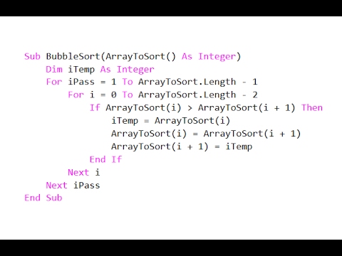 Bubble Sort 3 – VB.NET Implementation