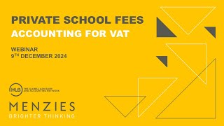 Webinar VAT on private school fees – how to account for VAT