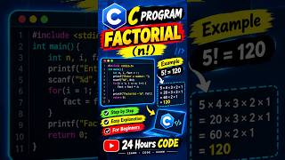 Details C Program Factorial in C | Factorial Program Using Loop | C Programming for Beginners #Shorts #code Update