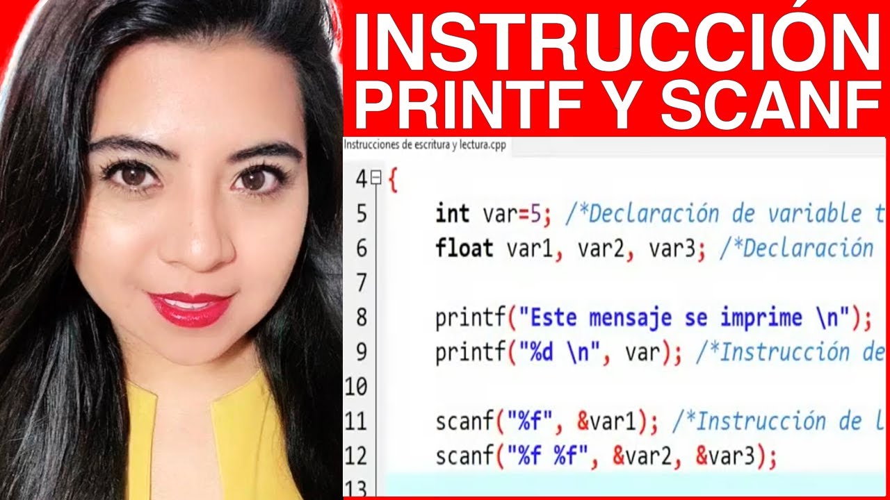 scanf c  New Update  PROGRAMAR la INSTRUCCIONES de ESCRITURA y LECTURA (printf y scanf) - Programación en lenguaje C #6