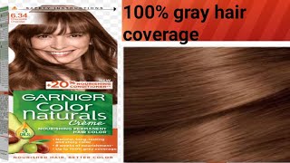 GARNIER hair color 💯% gray hair coverage..