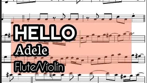 Hello Adele Original Key Flute Violin Sheet Music Backing Track Play Along Partitura