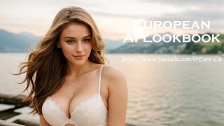 [4K] Ai Art European Lookbook Model Video-Lakeside Serenity