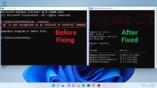 How to fix 'ng' is not recognized as an internal or external command for @angular/cli in Windows 11