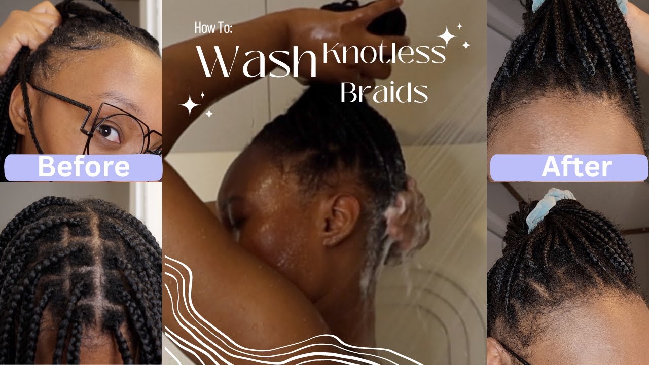 How to Wash Knotless & Box Braids (NO FRIZZ \\ FAST DRYING) - YouTube