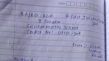 B .A/B .sc 2nd semester Environmental science Expected paper 2023||jammu University.