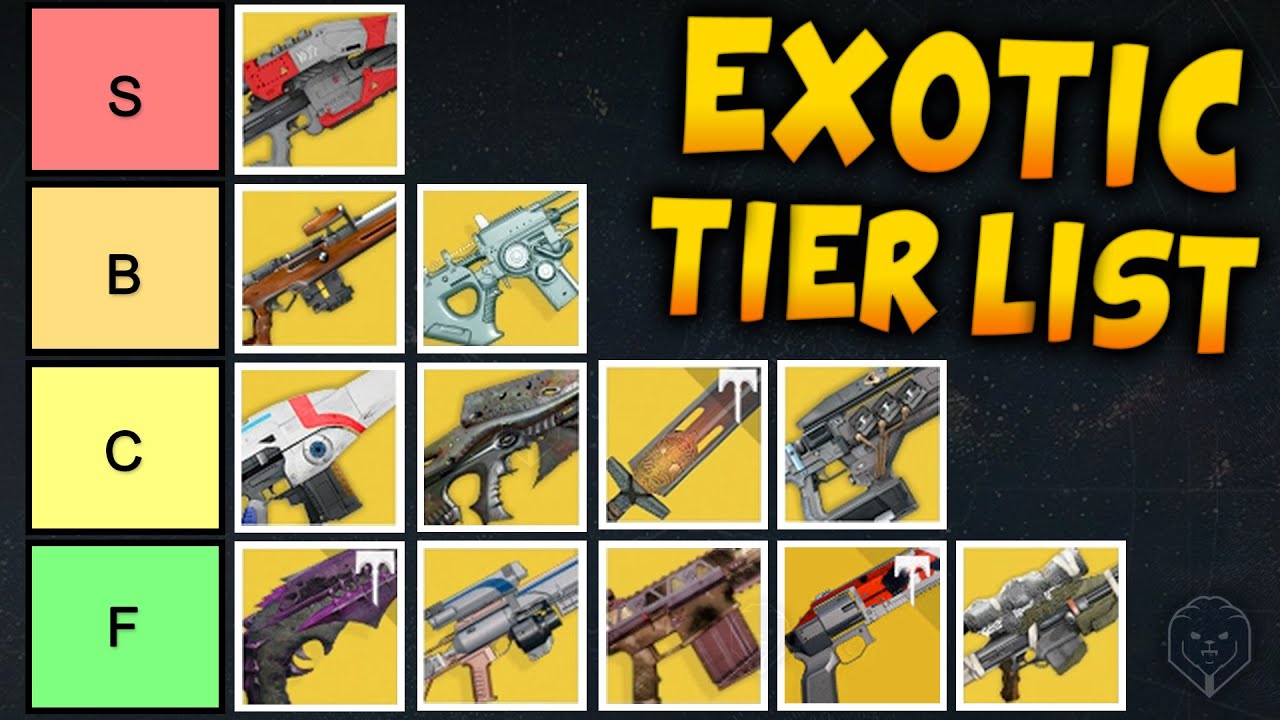 destiny 2 ranking all exotics weapons destiny tier list exotics, de...