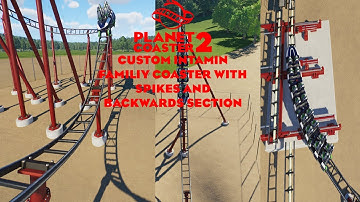 Custom Intamin Family Coaster with SWITCH TRACKS, SPIKES and BACKWARDS section in Planet Coaster 2