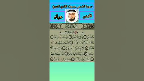 سورة الضحى بصوت القارئ الشيخ فارس عباد