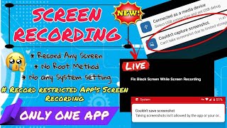 How to Screen recording | Restricted app Screen Recording | Black Display Problem| No Root 100% sol. screenshot 5