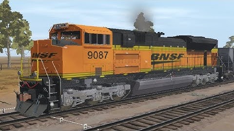Trainz 3 BNSF #9087 pass by with Empty coal and DPU BNSF SD70MAC & BNSF ES44AC unit