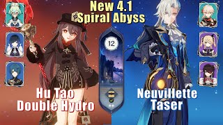 NEW 4.1 Spiral Abyss | C1 Hu Tao Double Hydro & C0 Neuvillette Taser | Floor 12 9 Stars | Genshin