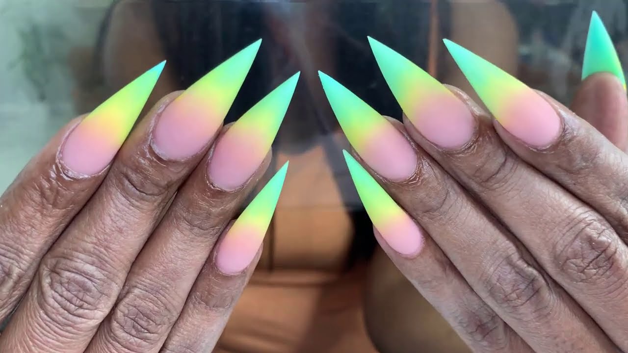 Acrylic Ombre Three Colors | Nails Tutorial | - Youtube