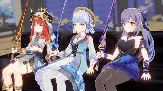 Keqing Ayaka Nilou After See Yoimiya With Aether Yoimiya Story Quest 2 - Genshin Impact 3.7